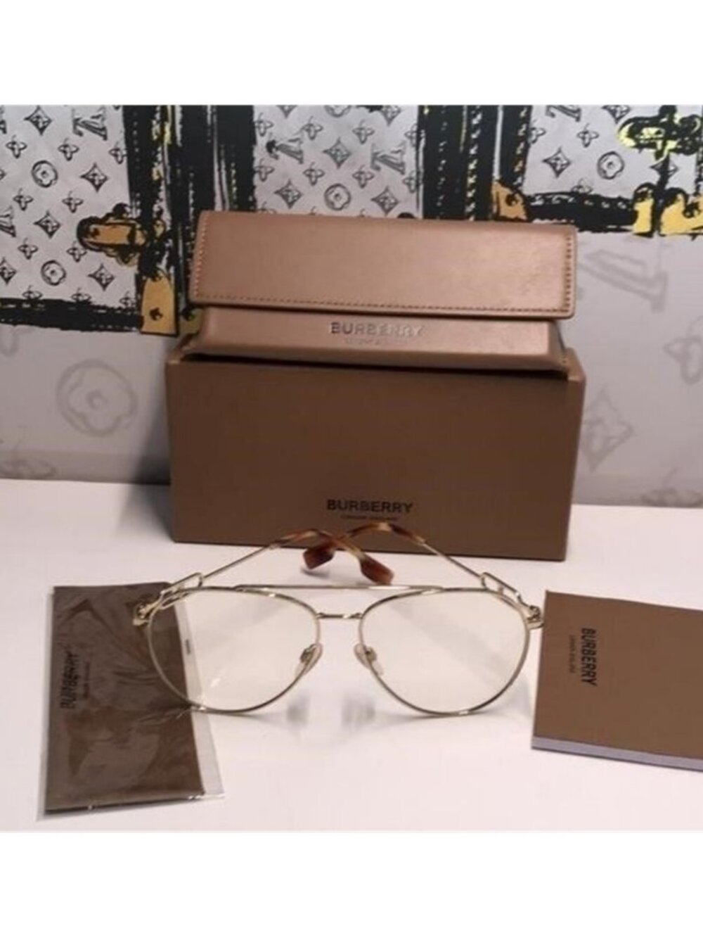 New Authentic Burberry BE3128 1808 Gold Eyeglasses - Picture 3 of 12